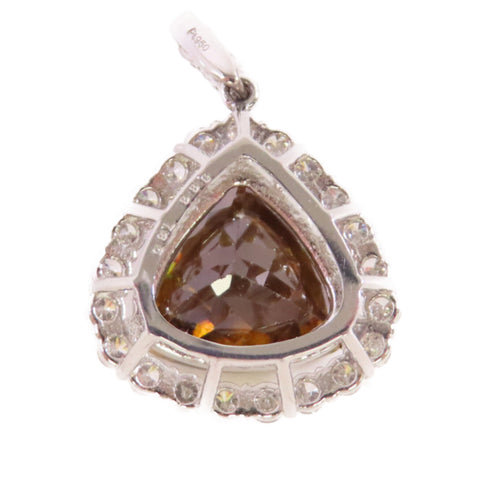FINE JEWELRY 7.85ct Sphene 0.88ct Diamond Top PT950 Platinum
