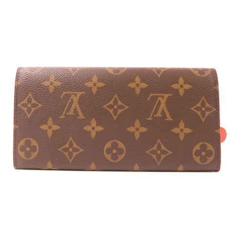 LOUIS VUITTON LV GHW Portefeuille Emily Long Wallet M62941 Monogram Brown/Red