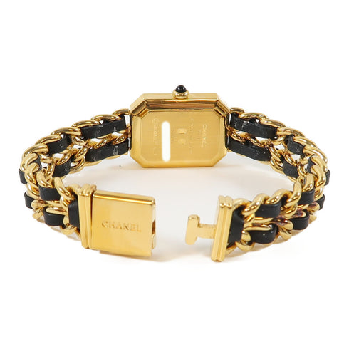 CHANEL CC Premiere Quartz Watch H0001-L Gold Plated/Leather Black v1