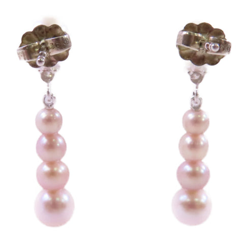 MIKIMOTO SHW Pearl Earrings 925 Sterling Silver