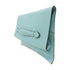 HERMES Pliplat Clutch Bag Evercolor Leather Bleu Atoll
