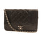 CHANEL CC SHW Wallet On Chain Shoulder Bag Lambskin Leather Black
