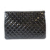 CHANEL Quilted CC SHW Pouch Patent Leather Black