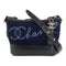 CHANEL CC Gabrielle Chain Shoulder Bag Calfskin Leather/Canvas Navy/Black