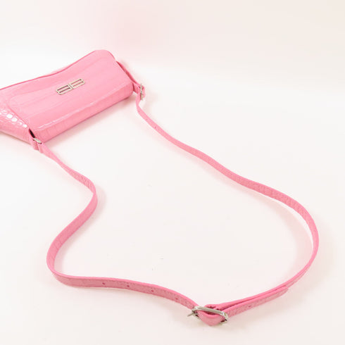 BALENCIAGA SHW Shoulder Bag 695645-5812 Calfskin Embossed Leather Pink