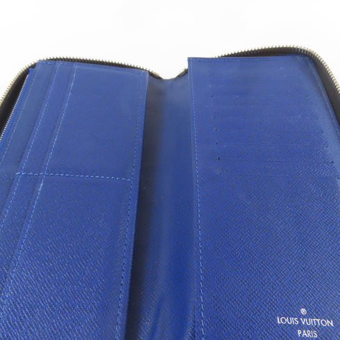 LOUIS VUITTON LV SHW Long Round Wallet Taiga Blue