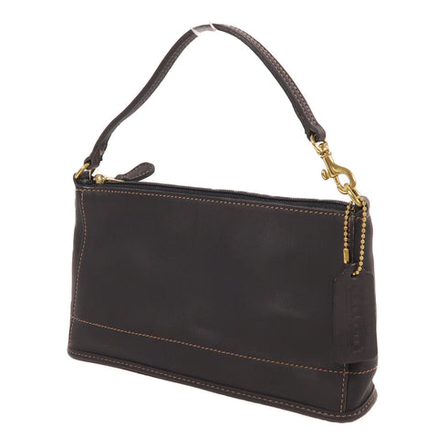 COACH GHW Shoulder Bag Calfskin Leather Black v1