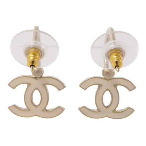 CHANEL CC Earrings Accessories Metal Gold White