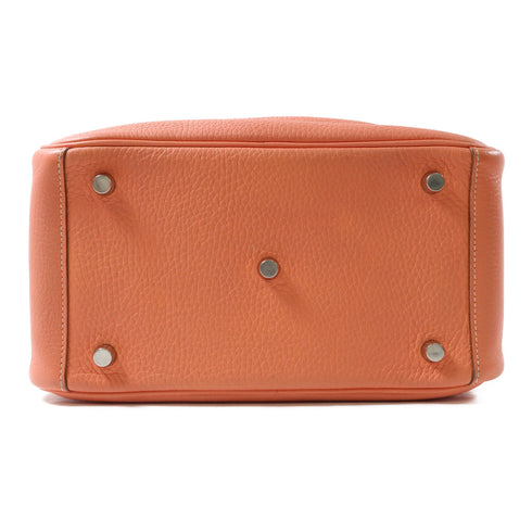 HERMES PHW Lindy 26 2 Way Bag Clemence Leather Pink Orange