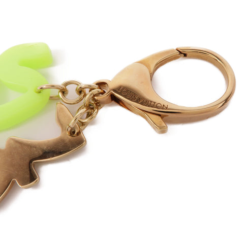 LOUIS VUITTON LV Bijou Sac Graffiti Key Ring M65766 PVC/Gold Plated Green/Gold