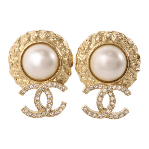 CHANEL CC Earrings Accessories F22/C Metal PVC Gold White