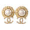 CHANEL CC Earrings Accessories F22/C Metal PVC Gold White
