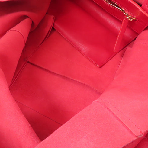 CELINE Tote Bag Shoulder Bag Leather Red