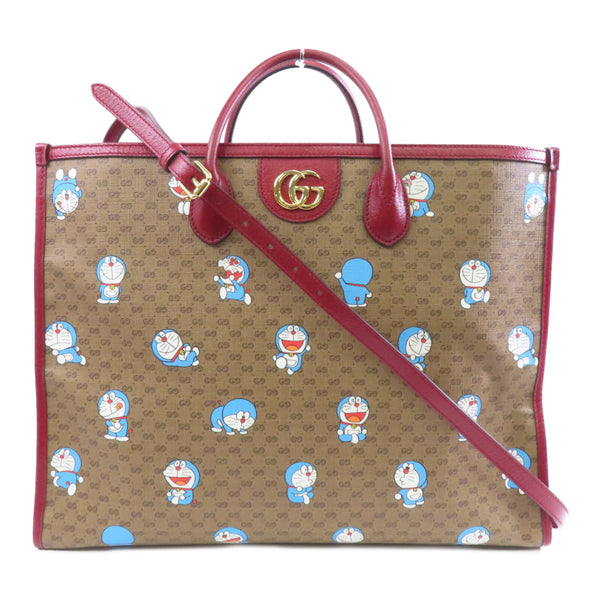 GUCCI GG GHW Gucci X Doramon Tote 2way Shoulder Bag 653952.493492 Coated Canvas