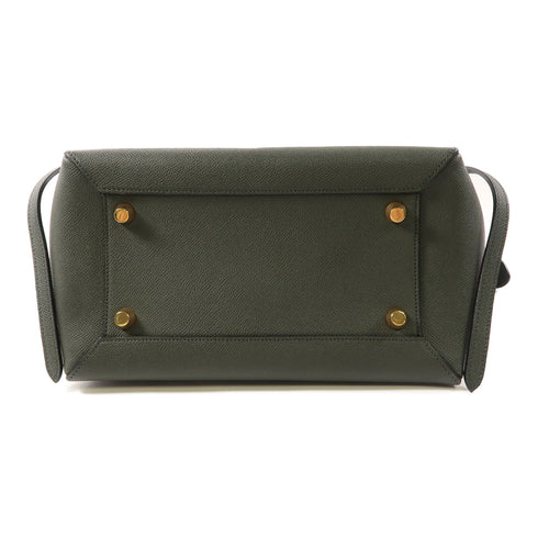 CELINE GHW Mini Belt Bag 2 Way Shoulder Handbag Calfskin Leather Green