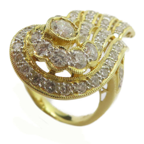 FINE JEWELRY 0.32ct Diamond 1.88ct Diamond Ring 18K Yellow Gold US#6.5