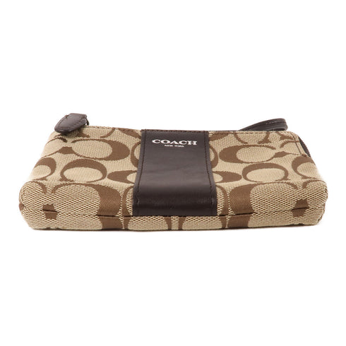 COACH SHW Pouch Canvas Brown