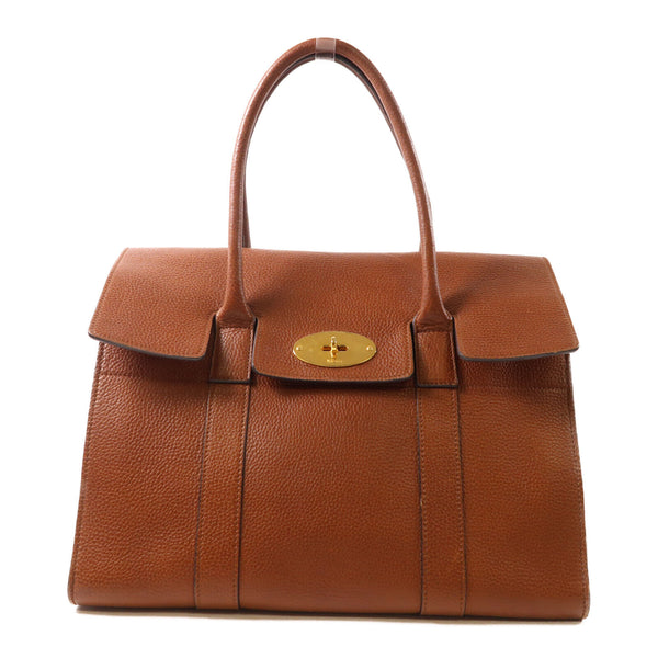 MULBERRY GHW Hand Bag Calfskin Leather Brown
