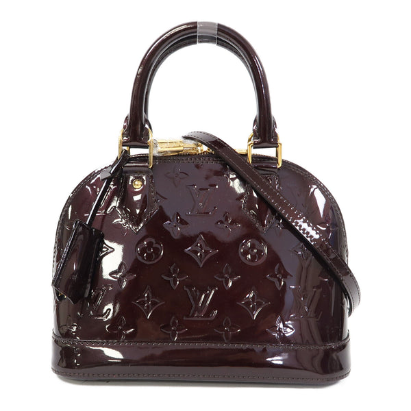 LOUIS VUITTON LV GHW Alma BB 2 Way Shoulder Bag M91678 Monogram Vernis Deep Red