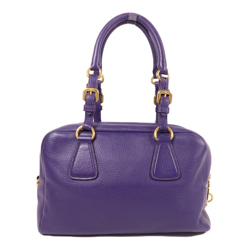 PRADA GHW Vitello Daino Shoulder Bag B3091M Leather Purple