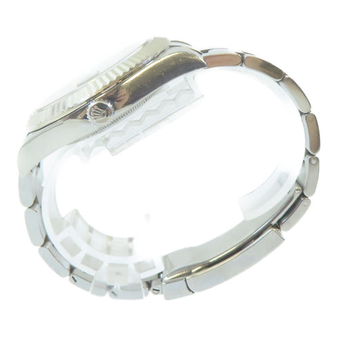 ROLEX Datejust Automatic Watch 116334 18K White Gold Stainless Steel Black #18cm