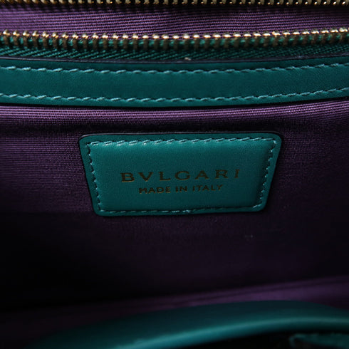 BVLGARI GHW Serpenti Forever Chain Shoulder Bag Calfskin Leather Green