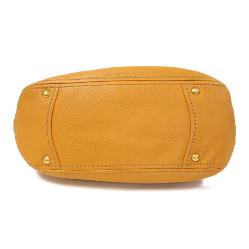 PRADA GHW Sacca 2 Manici Shoulder Bag BR4691 Calfskin Leather Orange