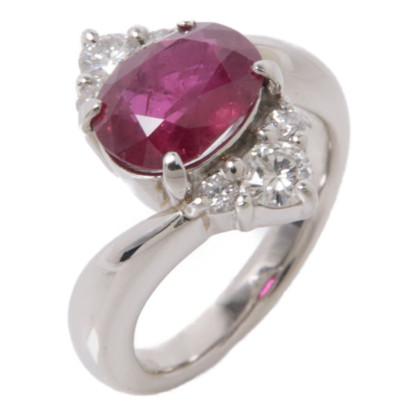 JEWELRY Ruby Diamond Ring PT900 Platinum US#5
