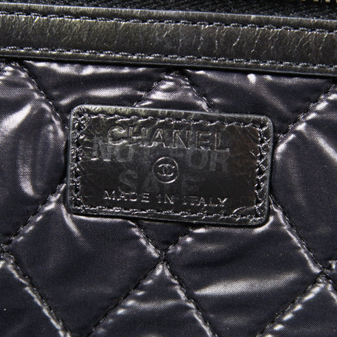 CHANEL CC SHW Feminine Pouch Large Clutch Bag Leather Black