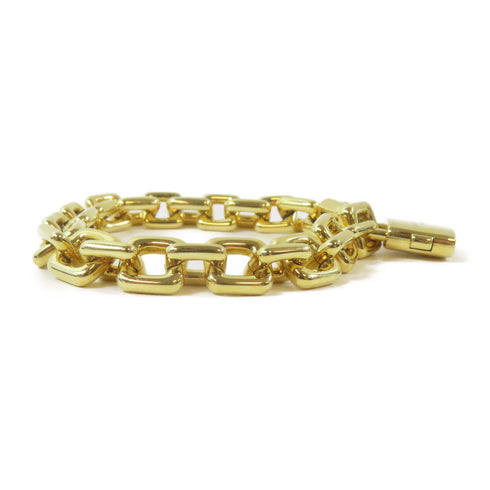 LOUIS VUITTON LV Padlock Charm Bracelet 18K Yellow Gold #16.5cm