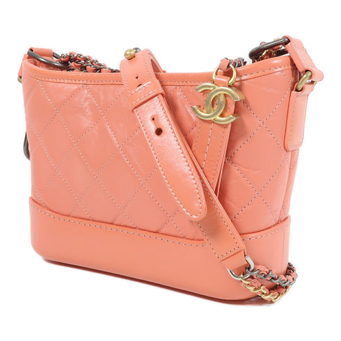 CHANEL CC Gabrielle Chain Shoulder Bag A91810 Lambskin Leather Pink