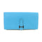 HERMES PHW Bearn Long Wallet Chevre Leather Blue