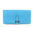 HERMES PHW Bearn Long Wallet Chevre Leather Blue