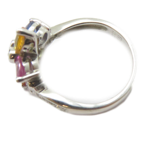 FINE JEWELRY Topaz/0.12ct Diamond Ring 18K White Gold US#6.5