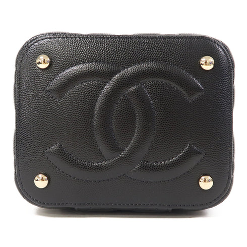 CHANEL CC GHW Vanity Case 2 Way Chain Shoulder Bag AS2362 Calfskin Leather Black