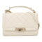 CHANEL Quilted CC GHW 2 Way Chain Shoulder Bag Calfskin Leather White