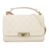 CHANEL Quilted CC GHW 2 Way Chain Shoulder Bag Calfskin Leather White