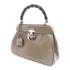 GUCCI GG SHW Handbag Calfskin Leather Grey