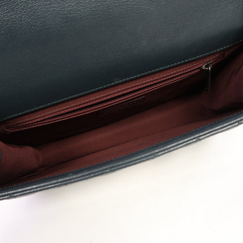 CHANEL Quilted CC SHW Chain Shoulder Bag Caviar Green