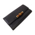 GUCCI GG GHW Long Wallet 257018 Bamboo/Calfskin Leather Black