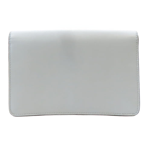 FENDI "Fun Fair" Studded Logo Chain Shoulder Bag 8M0346 Calfskin Light Blue