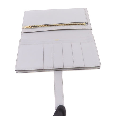 HERMES GHW Bearn W Snap Long Wallet Epsom Leather Y7 Bleu Orage Light-Blue