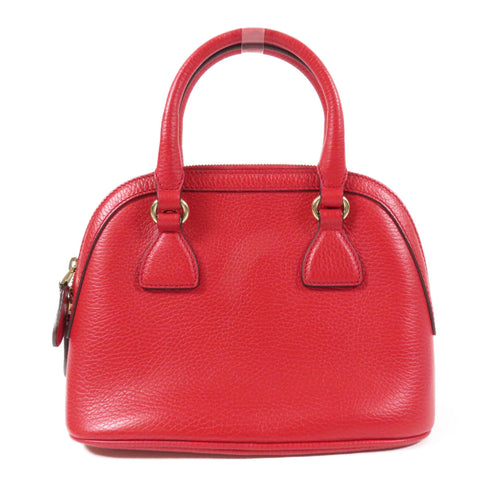 GUCCI GG GHW 2 Way Shoulder Bag 449661 Calfskin Leather Red