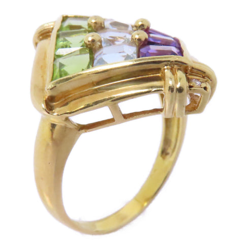Fine Jewelry Multi Stone Ring US#7.75 18K Yellow Gold