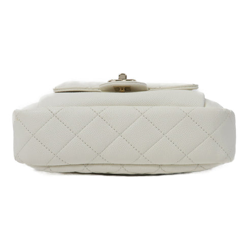 CHANEL Quilted CC GHW Chain Shoulder Bag Caviar Leather White