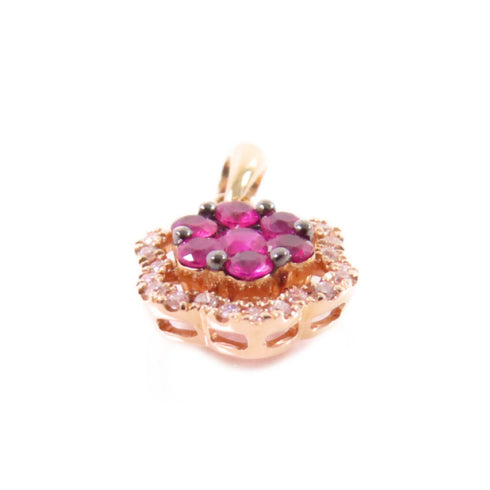 Jewelry Ruby 0.8ct Diamond Pendant Top 18K Rose Gold