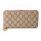GUCCI GG GHW Long Wallet 307982 Coated Canvas Brown Pink