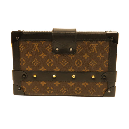LOUIS VUITTON LV GHW Petite Malle Shoulder Bag Monogram M44199 Black/Brown