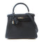 HERMES PHW Kelly 25 2 Way Shoulder Handbag Togo Leather Black Noir