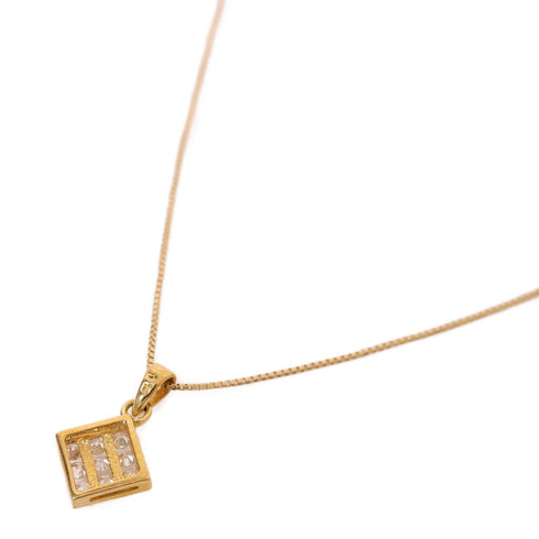 Jewelry Diamond Necklace 3.0g 18K Yellow Gold